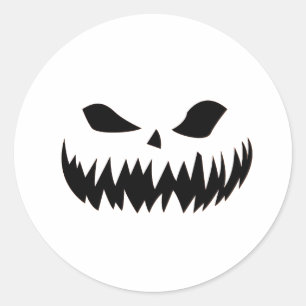 Sticker Rond Visage de monstre effrayant pour Halloween