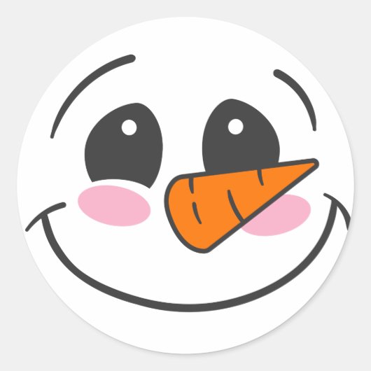 Sticker Rond Visage de neige (Devant)