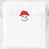 Sticker Rond Visage de neige (Sac)
