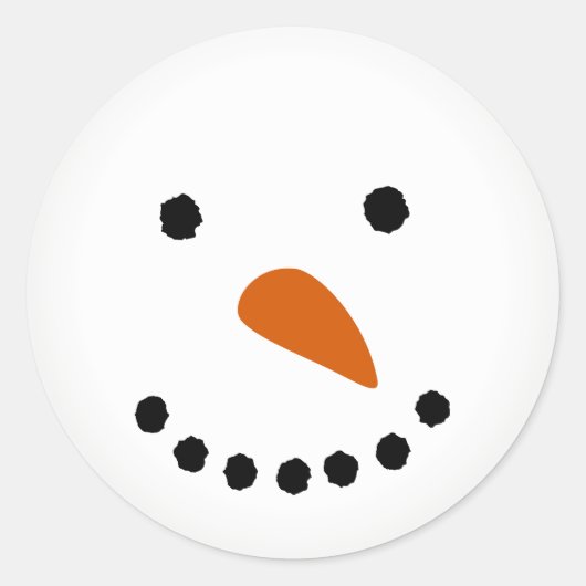 Sticker Rond Visage de neige (Devant)