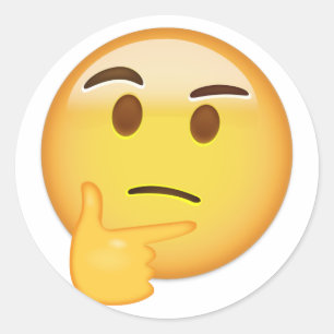 Sticker Rond Visage de pensée Emoji