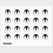 Sticker Rond Visage de pingouin (Feuille)