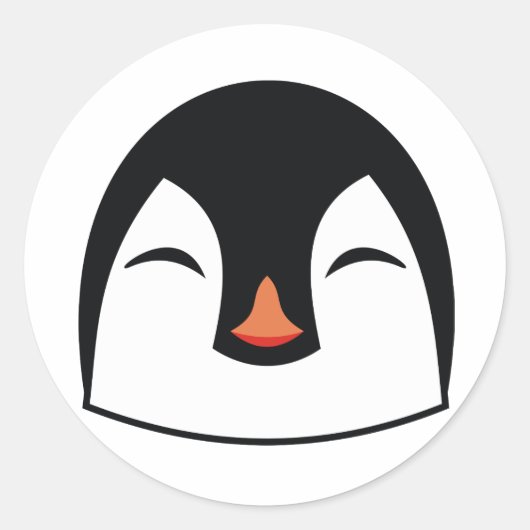 Sticker Rond Visage de pingouin (Devant)