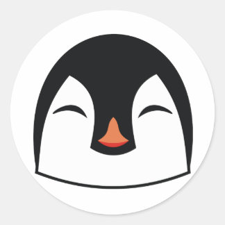 Sticker Rond Visage de pingouin