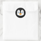 Sticker Rond Visage de pingouin mignon (Sac)