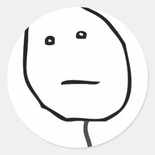 Sticker Rond Visage de poker