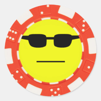 Sticker Rond visage de poker