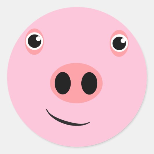 Sticker Rond Visage de porc (Devant)