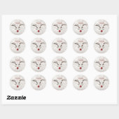 Sticker Rond Visage de renne mignon, Bokeh (Feuille)
