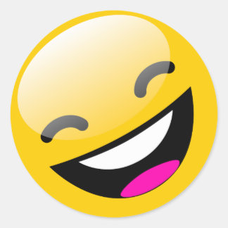 STICKER ROND VISAGE DE RIRE