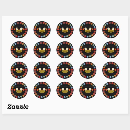 Sticker Rond Visage de singe ! (Feuille)