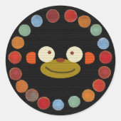 Sticker Rond Visage de singe ! (Devant)