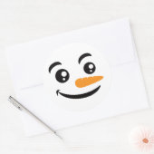 Sticker Rond Visage de Snowman souriant (Enveloppe)