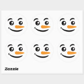 Sticker Rond Visage de Snowman souriant (Feuille)
