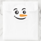 Sticker Rond Visage de Snowman souriant (Sac)