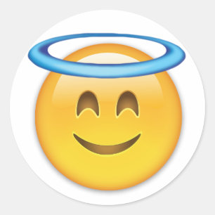 Sticker Rond Visage de sourire avec le halo Emoji