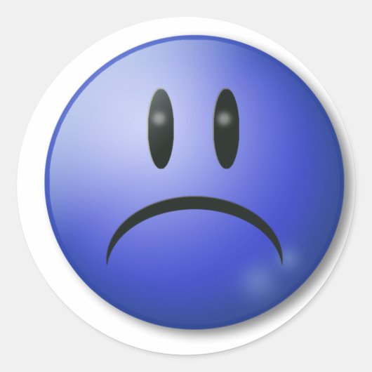 Sticker Rond Visage de sourire triste (Devant)
