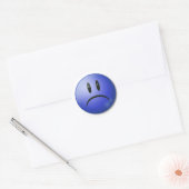 Sticker Rond Visage de sourire triste (Enveloppe)