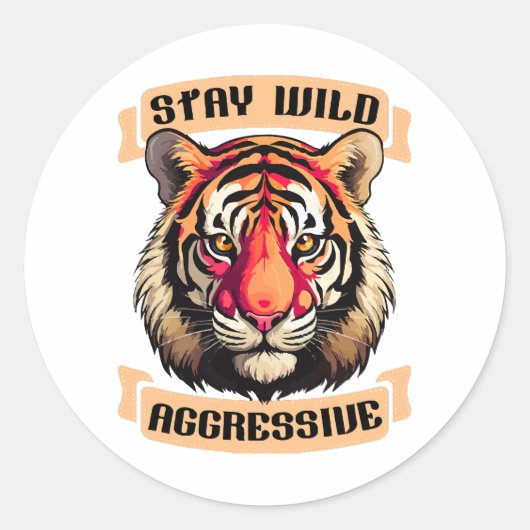 STICKER ROND VISAGE DE TIGRE (Devant)