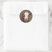 Sticker Rond Visage de vache (Sac)