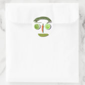 Sticker Rond Visage de Veggie (Sac)
