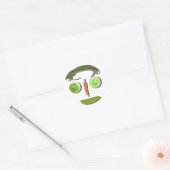 Sticker Rond Visage de Veggie (Enveloppe)