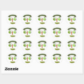 Sticker Rond Visage de Veggie (Feuille)