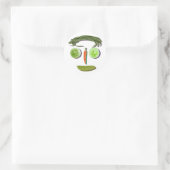 Sticker Rond Visage de Veggie (Sac)