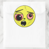 Sticker Rond Visage de Zombie (Sac)
