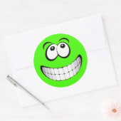 Sticker Rond Visage des yeux fous verts (Enveloppe)