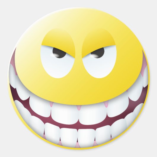 Sticker Rond Visage diabolique (Devant)