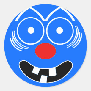 Sticker Rond Visage drôle