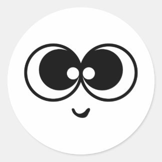 Sticker Rond Visage drôle