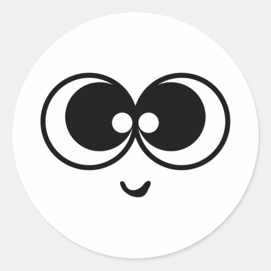 Sticker Rond Visage drôle (Devant)