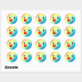 Sticker Rond Visage drôle (Feuille)