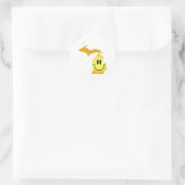 Sticker Rond Visage du Michigan (Sac)