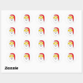 Sticker Rond Visage du Père Noël (Feuille)