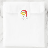 Sticker Rond Visage du Père Noël (Sac)