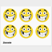 Sticker Rond Visage édenté jaune de grimace (Feuille)