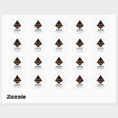 Sticker Rond Visage effrayant d'Halloween – Conception Trick or (Feuille)