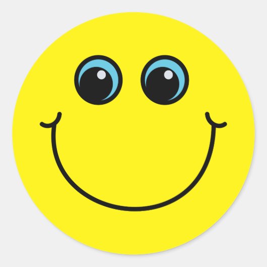 Sticker Rond Visage Emoji Jaune Souriant (Devant)