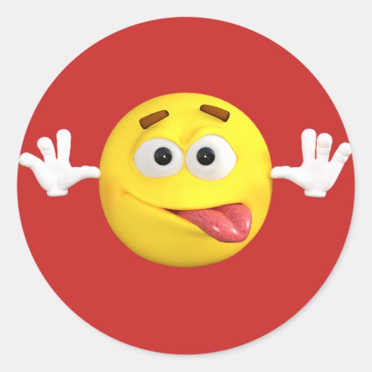 Sticker Rond Visage Emoji Sticking out Tongue Teasing (Devant)