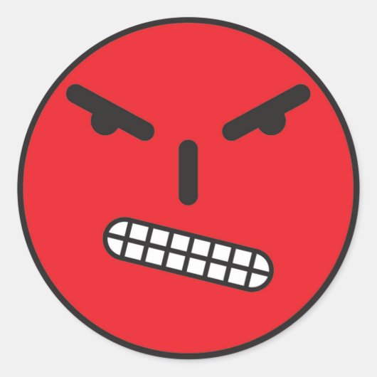 Sticker Rond Visage en colère (Devant)