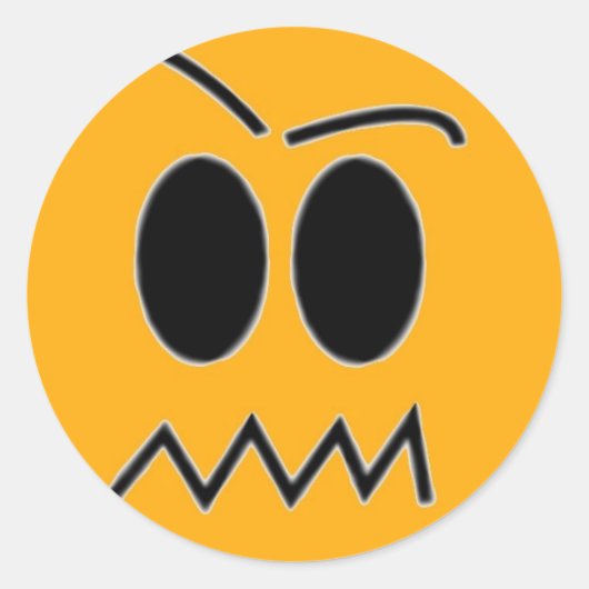 Sticker Rond visage en colère (Devant)