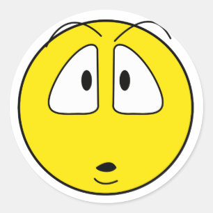 Sticker Rond Visage étonné