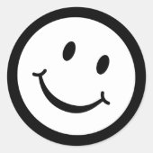 Sticker Rond Visage graphique en blanc noir (Devant)