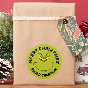 Sticker Rond Visage grincheux Joyeux Noël