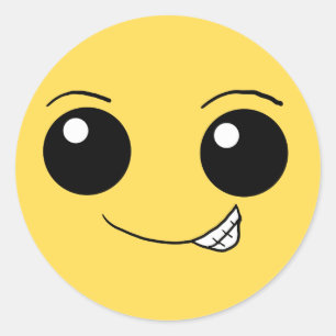 Sticker Rond Visage heureux 5