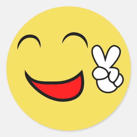 Sticker Rond Visage heureux de paix (Devant)