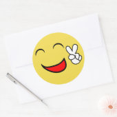 Sticker Rond Visage heureux de paix (Enveloppe)